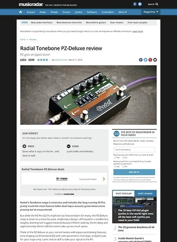 MusicRadar.com Radial Tonebone PZ-Deluxe MusicRadar.com Radial Tonebone PZ-Deluxe