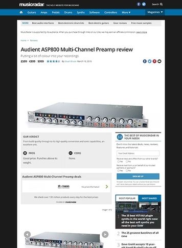 MusicRadar.com Audient ASP800 Multi-Channel Preamp MusicRadar.com Audient ASP800 Multi-Channel Preamp