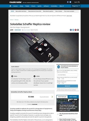 MusicRadar.com Solodallas Schaffer Replica MusicRadar.com Solodallas Schaffer Replica