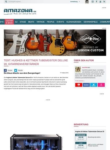 Amazona.de Test: Hughes & Kettner Tubemeister Deluxe 20, Gitarrenverstärker Amazona.de Test: Hughes & Kettner Tubemeister Deluxe 20, Gitarrenverstärker