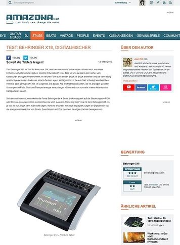Amazona.de Test: Behringer X18, Digitalmischer Amazona.de Test: Behringer X18, Digitalmischer