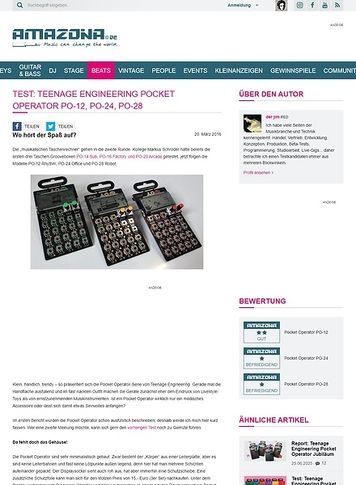 Amazona.de Test: Teenage Engineering Pocket Operator PO-12, PO-24, PO-28 Amazona.de Test: Teenage Engineering Pocket Operator PO-12, PO-24, PO-28