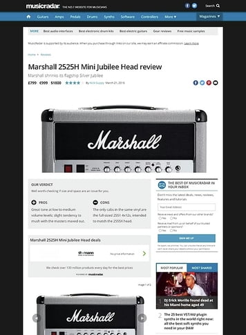 MusicRadar.com Marshall 2525H Mini Jubilee Head MusicRadar.com Marshall 2525H Mini Jubilee Head