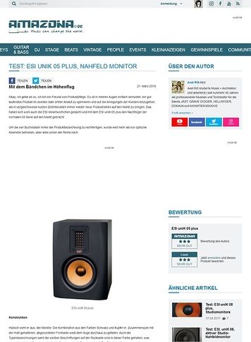 Amazona.de Test: ESI uniK 05 plus, Nahfeld Monitor Amazona.de Test: ESI uniK 05 plus, Nahfeld Monitor