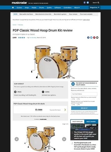 MusicRadar.com PDP Classic Wood Hoop Drum Kit MusicRadar.com PDP Classic Wood Hoop Drum Kit