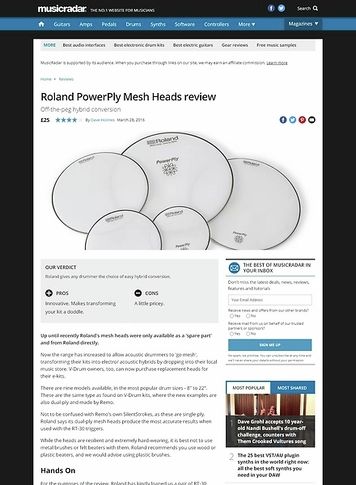 MusicRadar.com Roland PowerPly Mesh Heads MusicRadar.com Roland PowerPly Mesh Heads