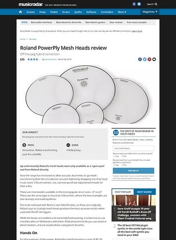 MusicRadar.com Roland PowerPly Mesh Heads MusicRadar.com Roland PowerPly Mesh Heads