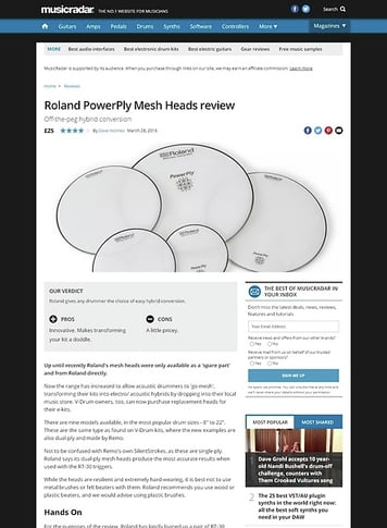 MusicRadar.com Roland PowerPly Mesh Heads MusicRadar.com Roland PowerPly Mesh Heads