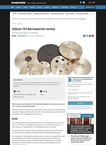 MusicRadar.com Sabian HH Remastered MusicRadar.com Sabian HH Remastered