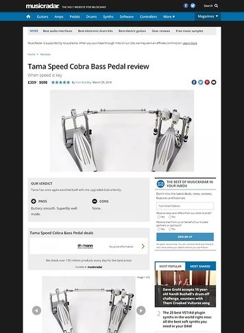 MusicRadar.com Tama Speed Cobra Bass Pedal MusicRadar.com Tama Speed Cobra Bass Pedal