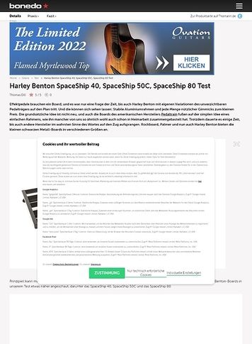Bonedo.de Harley Benton SpaceShip 40, SpaceShip 50C, SpaceShip 80 Bonedo.de Harley Benton SpaceShip 40, SpaceShip 50C, SpaceShip 80