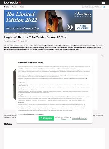 Bonedo.de Hughes & Kettner TubeMeister Deluxe 20 Bonedo.de Hughes & Kettner TubeMeister Deluxe 20