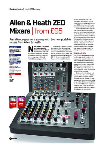 Future Music Allen & Heath ZED Mixers Future Music Allen & Heath ZED Mixers