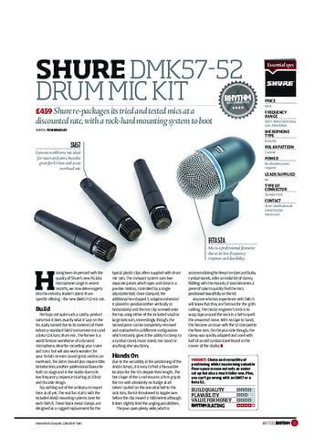 Rhythm Shure DMK57 52 Drum Mic Kit Rhythm Shure DMK57 52 Drum Mic Kit