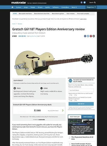MusicRadar.com Gretsch G6118T Players Edition Anniversary MusicRadar.com Gretsch G6118T Players Edition Anniversary