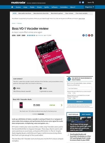 MusicRadar.com Boss VO-1 Vocoder MusicRadar.com Boss VO-1 Vocoder