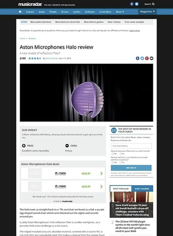 MusicRadar.com Aston Microphones Halo MusicRadar.com Aston Microphones Halo