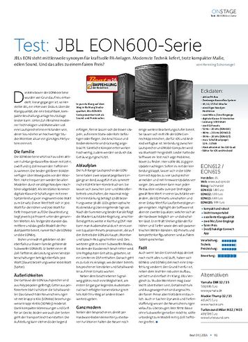 Beat JBL EON600-Serie Beat JBL EON600-Serie