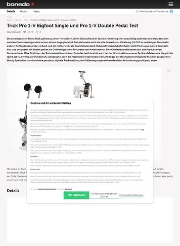 Bonedo.de Trick Pro 1-V Bigfoot Single und Pro 1-V Double Pedal Bonedo.de Trick Pro 1-V Bigfoot Single und Pro 1-V Double Pedal