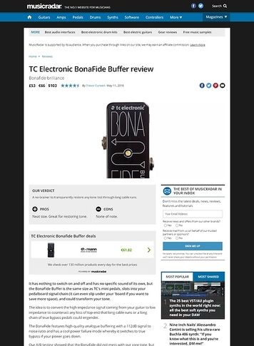 MusicRadar.com TC Electronic BonaFide Buffer MusicRadar.com TC Electronic BonaFide Buffer