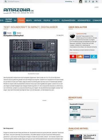 Amazona.de Test: Soundcraft Si Impact, Digitalmixer Amazona.de Test: Soundcraft Si Impact, Digitalmixer
