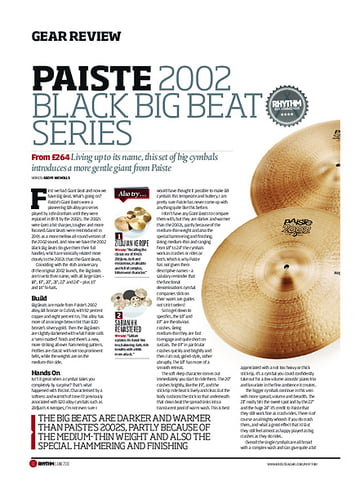 Rhythm Paiste 2002 Black Big Beat Series Rhythm Paiste 2002 Black Big Beat Series
