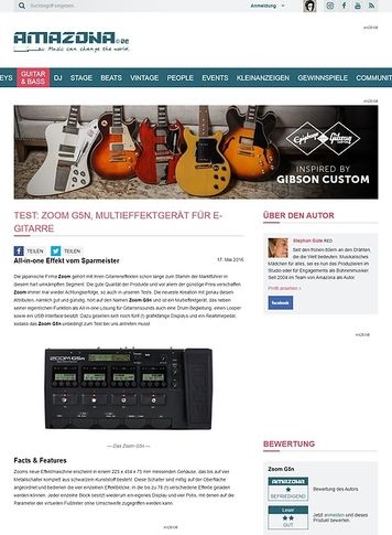 Amazona.de Test: Zoom G5n, Multieffektgerät für E-Gitarre Amazona.de Test: Zoom G5n, Multieffektgerät für E-Gitarre