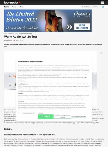 Bonedo.de Warm Audio WA-2A Bonedo.de Warm Audio WA-2A