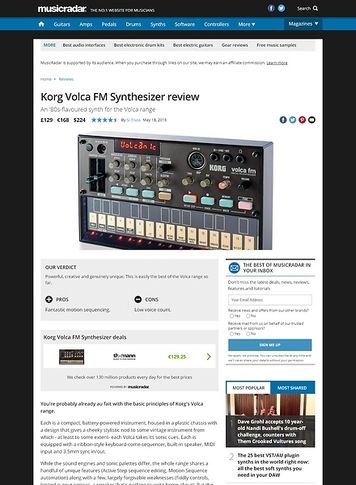 MusicRadar.com Korg Volca FM Synthesizer MusicRadar.com Korg Volca FM Synthesizer