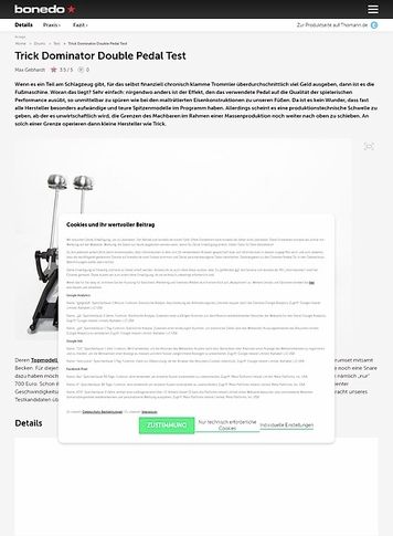 Bonedo.de Trick Dominator Double Pedal Bonedo.de Trick Dominator Double Pedal