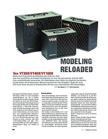 Gitarre & Bass Vox VT20X/VT40X/VT100X, Modeling-Combos Gitarre & Bass Vox VT20X/VT40X/VT100X, Modeling-Combos