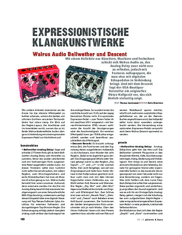 Gitarre & Bass Walrus Audio Bellwether und Descent, FX-Pedale Gitarre & Bass Walrus Audio Bellwether und Descent, FX-Pedale