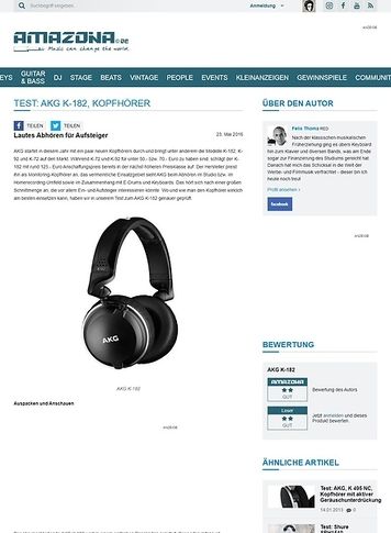 Amazona.de Test: AKG K-182, Kopfhörer Amazona.de Test: AKG K-182, Kopfhörer