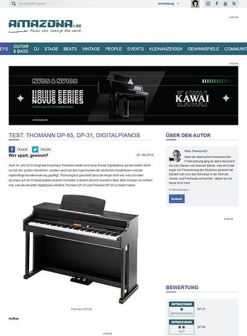 Amazona.de Test: Thomann DP-95, DP-31, Digitalpianos Amazona.de Test: Thomann DP-95, DP-31, Digitalpianos