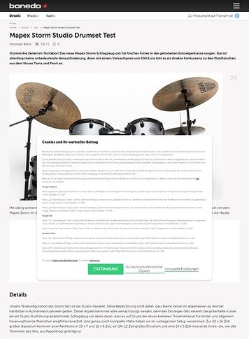 Bonedo.de Mapex Storm Studio Drumset Bonedo.de Mapex Storm Studio Drumset