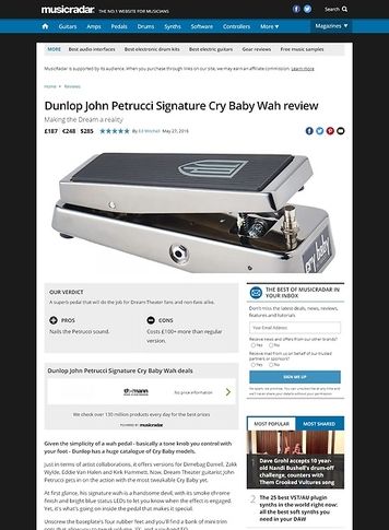 MusicRadar.com Dunlop John Petrucci Signature Cry Baby Wah MusicRadar.com Dunlop John Petrucci Signature Cry Baby Wah