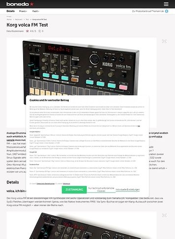 Bonedo.de Korg Volca FM Bonedo.de Korg Volca FM
