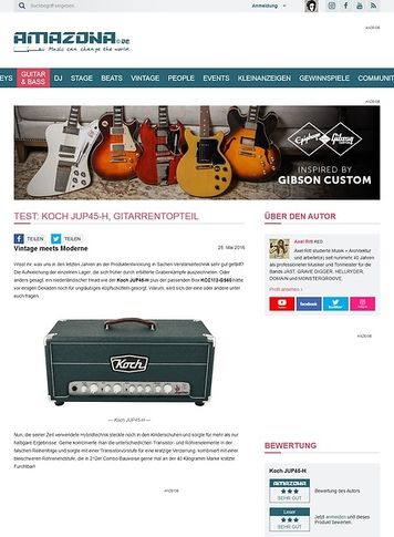 Amazona.de Test: Koch JUP45-H, Gitarrentopteil Amazona.de Test: Koch JUP45-H, Gitarrentopteil