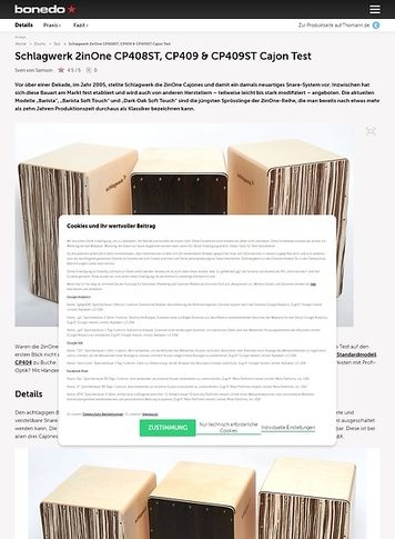Bonedo.de Schlagwerk 2inOne CP408ST, CP409 & CP409ST Cajon Bonedo.de Schlagwerk 2inOne CP408ST, CP409 & CP409ST Cajon