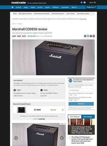MusicRadar.com Marshall CODE50 MusicRadar.com Marshall CODE50