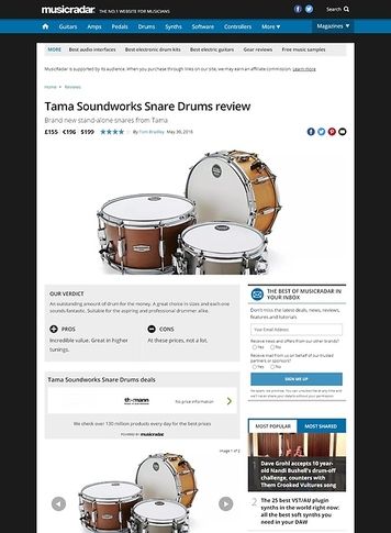 MusicRadar.com Tama Soundworks Snare Drums MusicRadar.com Tama Soundworks Snare Drums