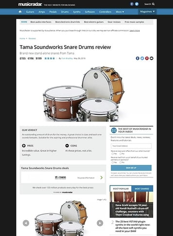 MusicRadar.com Tama Soundworks Snare Drums MusicRadar.com Tama Soundworks Snare Drums