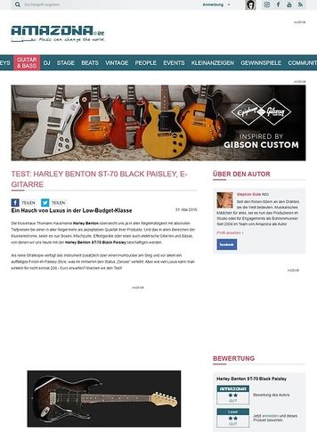 Amazona.de Test: Harley Benton ST-70 Black Paisley, E-Gitarre Amazona.de Test: Harley Benton ST-70 Black Paisley, E-Gitarre