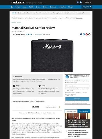 MusicRadar.com Marshall Code25 Combo MusicRadar.com Marshall Code25 Combo