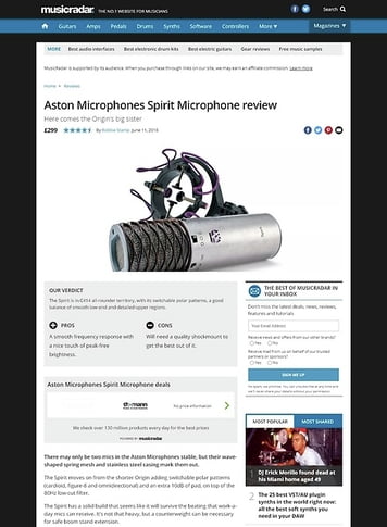 MusicRadar.com Aston Microphones Spirit Microphone MusicRadar.com Aston Microphones Spirit Microphone