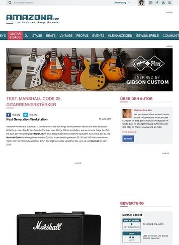 Amazona.de Test: Marshall Code 25, Gitarrenverstärker Amazona.de Test: Marshall Code 25, Gitarrenverstärker