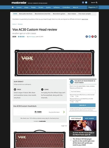 MusicRadar.com Vox AC30 Custom Head MusicRadar.com Vox AC30 Custom Head