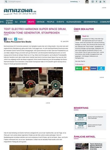 Amazona.de Test: Electro Harmonix Super Space Drum, Random Tone Generator, Stompboxen Amazona.de Test: Electro Harmonix Super Space Drum, Random Tone Generator, Stompboxen