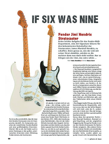 Gitarre & Bass Fender Jimi Hendrix Stratocaster, E-Gitarre Gitarre & Bass Fender Jimi Hendrix Stratocaster, E-Gitarre