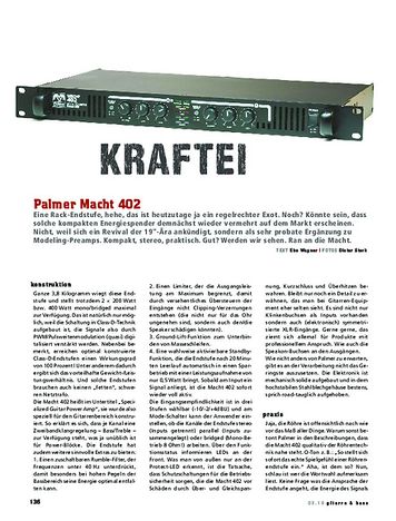Gitarre & Bass Palmer Macht 402, Gitarren-Endstufe Gitarre & Bass Palmer Macht 402, Gitarren-Endstufe